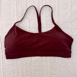 Lululemon Bra Flow Y Bra Burgundy Size 10 Gently Used